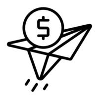 An icon design of paper plane vector