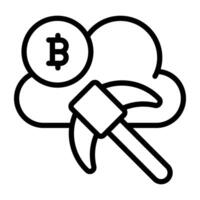 Perfect design icon of bitcoin mining vector