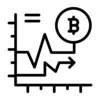 Modern design icon of bitcoin chart vector