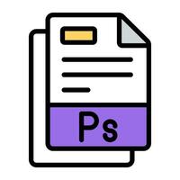 Trendy design icon of ps file vector