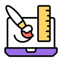Brush with scale, icon of online stationery vector