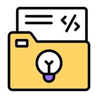 Conceptual flat design icon of creative folder vector