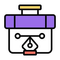 Pen with nodes, bezier tool icon vector