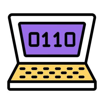 Editable design icon of binary data vector
