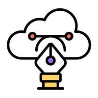 Pen with nodes, bezier tool icon vector
