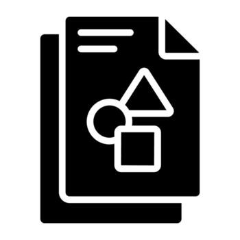 Math shapes on paper, icon of geometric shapes vector