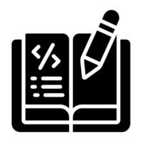 An icon design of coding book vector
