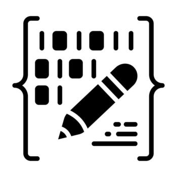 Editable design icon of binary data vector