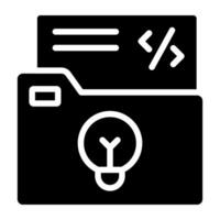Conceptual solid design icon of creative folder vector