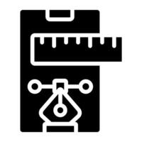 Pen with nodes, bezier tool icon vector