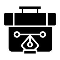 Pen with nodes, bezier tool icon vector