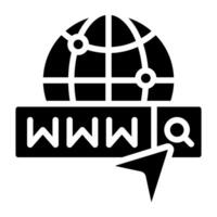 A solid design icon of web browser, www vector