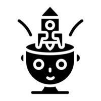 A solid design icon of startup vector
