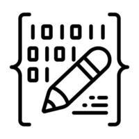 Editable design icon of binary data vector