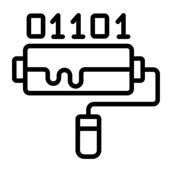 editable diseño icono de limpiar binario datos vector