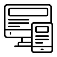 A linear design icon of responsive design vector