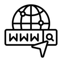 A linear design icon of web browser, www vector