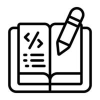 An icon design of coding book vector