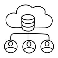 A flat design icon of data flow chart vector