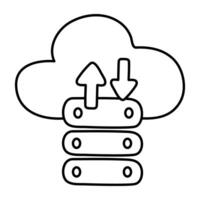 A colored design icon of cloud datacenter vector