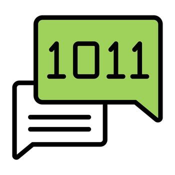 A flat design icon of binary chat vector
