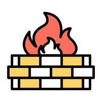 An editable design icon of firewall vector