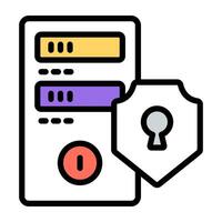 Premium design icon of server security vector