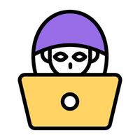 Perfect design icon of laptop hacker vector