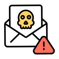 A beautiful design icon of email virus attack vector