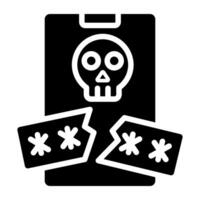 A solid design icon of mobile cyber attack vector