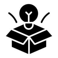 A glyph design icon of think outside the box vector