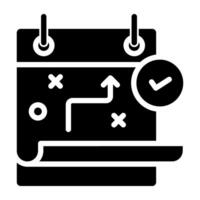 A solid design icon of strategy vector