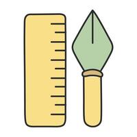 An icon design of art tools, scale with pen vector