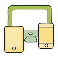 A flat design icon of responsive design vector