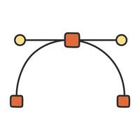 Pen with nodes, bezier curve icon vector