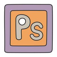 A creative design icon of ps tool icon vector