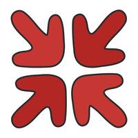 Editable design icon of inward arrows vector