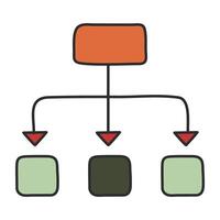 Conceptual flat design icon of hierarchy vector