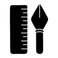 An icon design of art tools, scale with pen vector