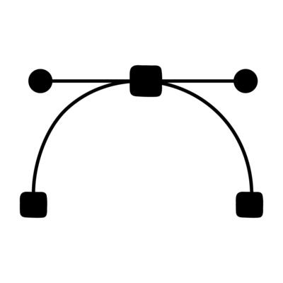 Pen with nodes, bezier curve icon