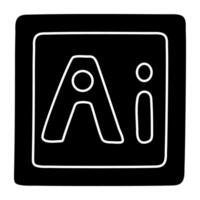 Ai tool icon, editable vector