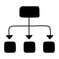 Conceptual flat design icon of hierarchy vector