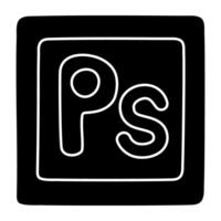 A creative design icon of ps tool icon vector
