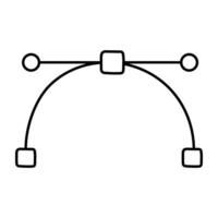 Pen with nodes, bezier curve icon vector