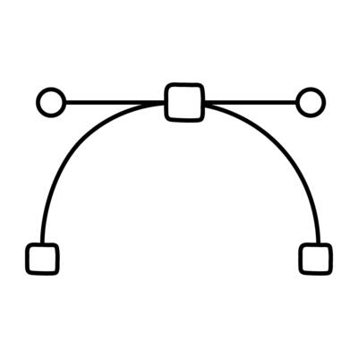Pen with nodes, bezier curve icon