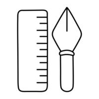 An icon design of art tools, scale with pen vector