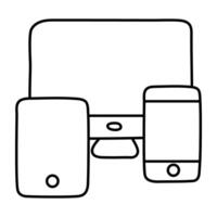 A flat design icon of responsive design vector