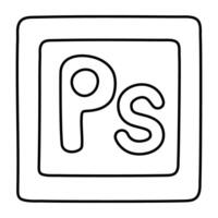 A creative design icon of ps tool icon vector