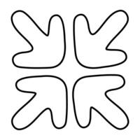 Editable design icon of inward arrows vector