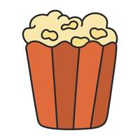 A flat design icon of popcorn bucket vector